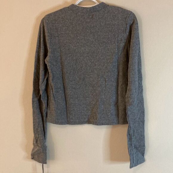 Michael Lauren ML-6589-GTM Lewiston-L/S With Thumbholes Crop Top Size Medium (G7 - Picture 2 of 8